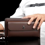 Classic Men's Leather Short Clutch Wallet - Double Zipper & Multi-Card Holder