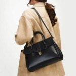 Retro Handheld Dress Bag Vintage Leather Tanned Large-Capacity Briefcase Women's Business Trip Work Clothing Bag