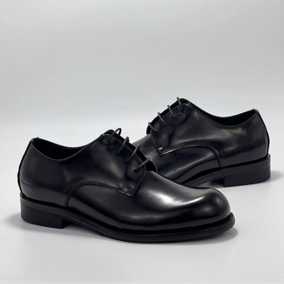 Washed Horse Leather Derby Shoes Men's big Head Business Casual High-end handmade big head leather shoes formal men's shoes