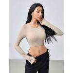 Women's Open-Back Long-Sleeve Crop Top