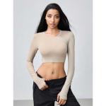 Women's Open-Back Long-Sleeve Crop Top