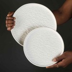 Rock Pattern Round Steak Plate - Japanese Style Black & White Ceramic Dinner Plate for Western Food, Restaurant Tableware & Home Serving