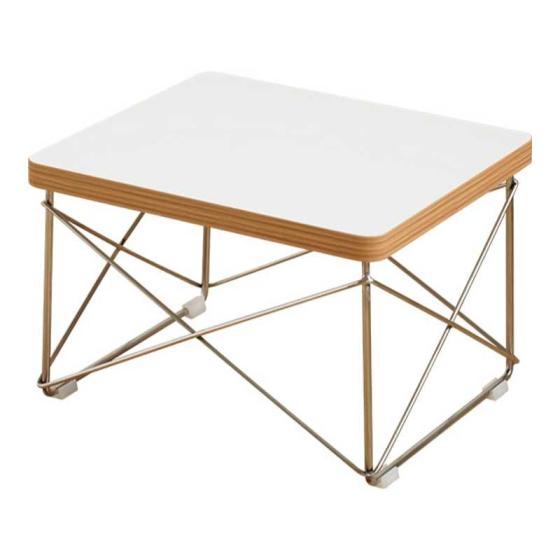 Mid-Century Wire Side Table - White