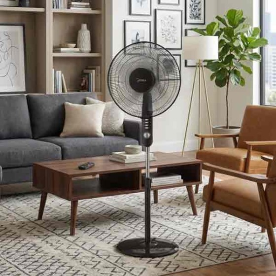 Midea 16" Standing Fan with LED Light FS40-19K