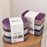 High-Density Sponge Scrubber 3-Pack Double-Sided Dishwashing Sponge Brush, Non-Stick Oil Pan Scrubber, Colorful Kitchen Cleaning Tool