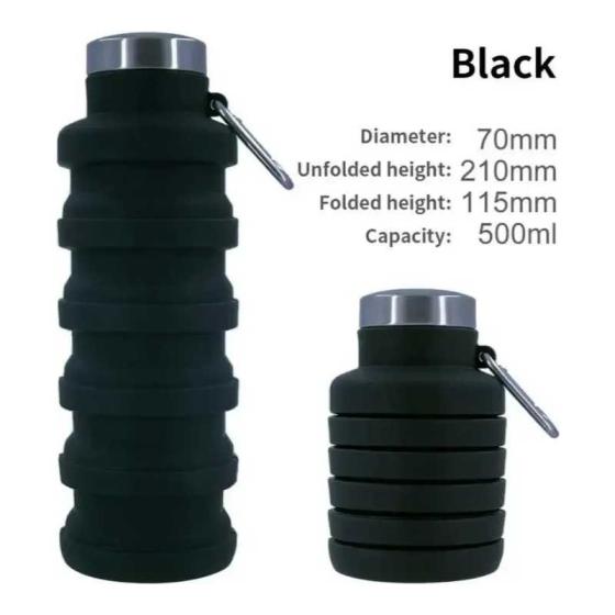 Collapsible Silicone Travel Water Bottle 500ml