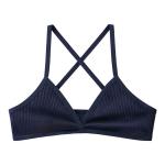 Women's Ribbed Cotton Cross-Back Bralette