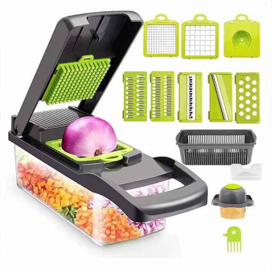 Multifunctional 16-Piece Vegetable Cutter & Slicer Set