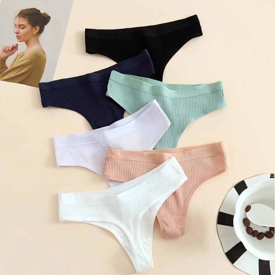 Women's Low Waist Thong - Sexy Breathable T-Briefs, Comfortable Simple Everyday Underwear