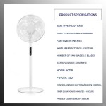 Smart 16-Inch Standing Fan with Remote Control