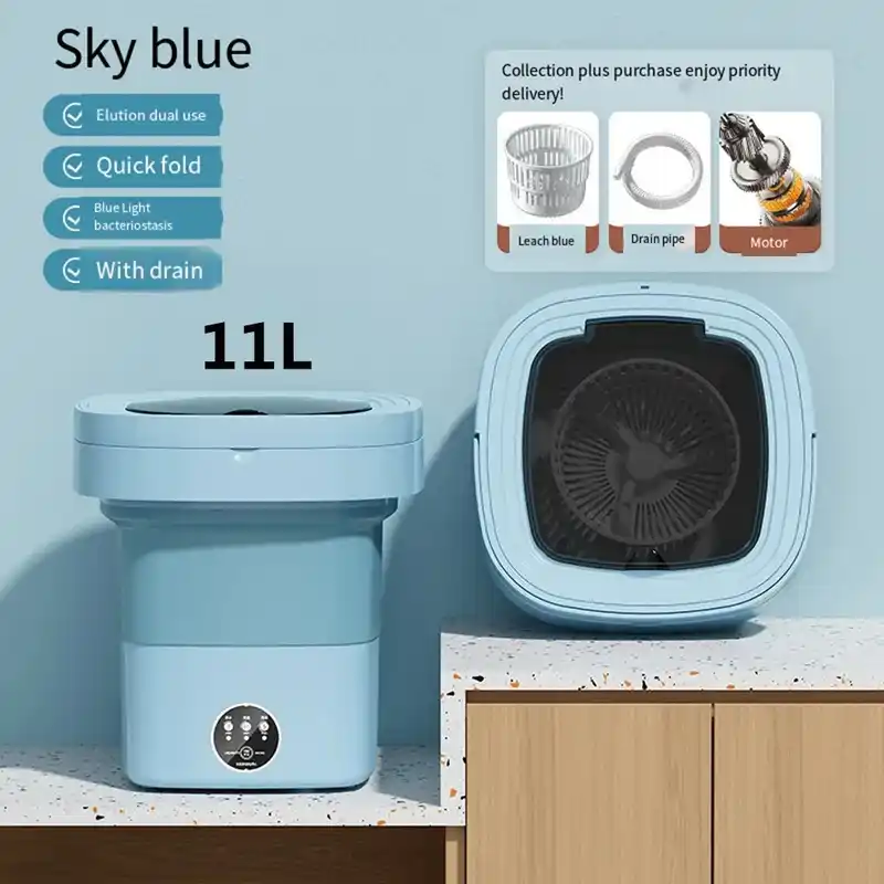 Portable Foldable Mini Washing Machine 11L