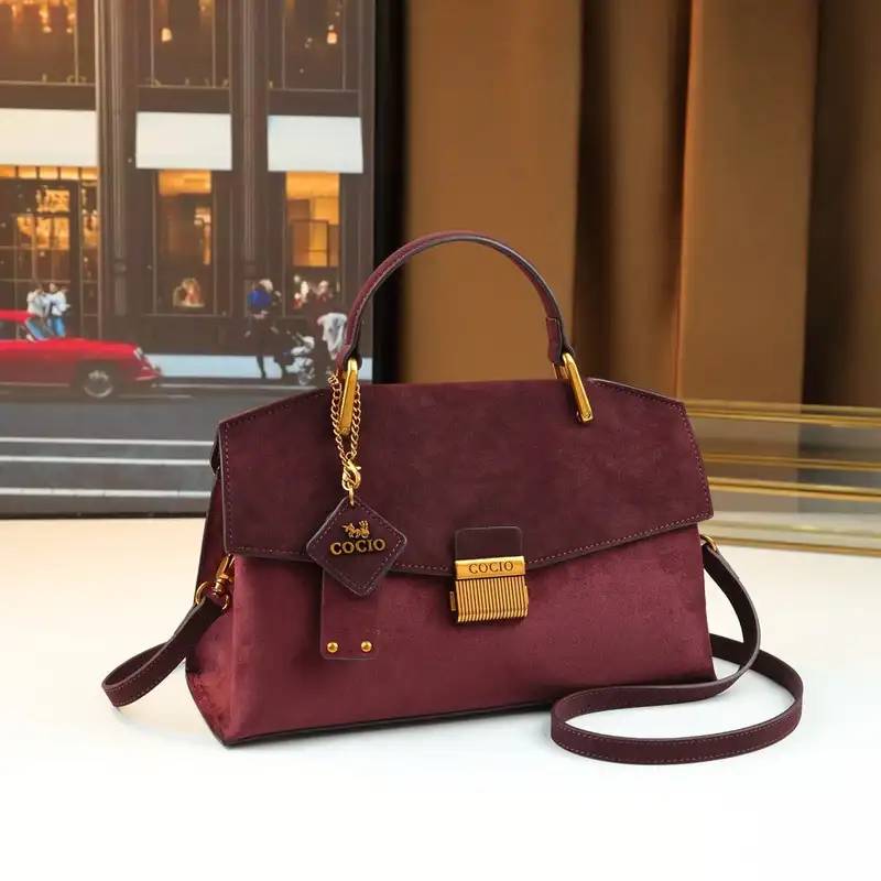 Women's Top-Handle Crossbody Bag with Lock Closure