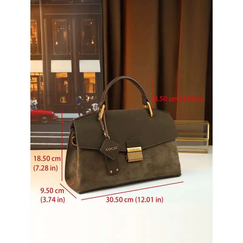 Women's Top-Handle Crossbody Bag with Lock Closure