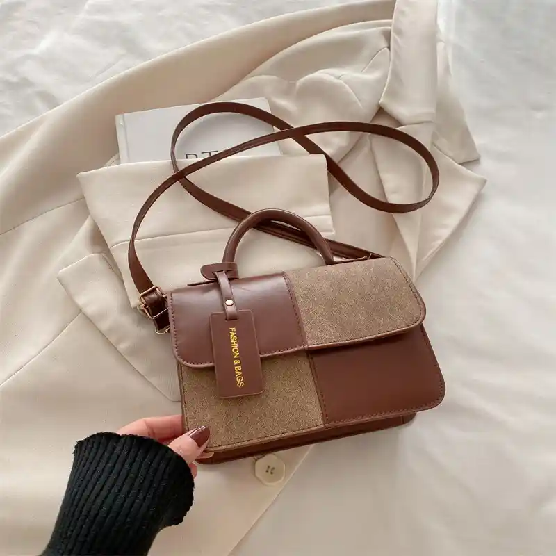 Women's Two-Tone Mini Square Handbag