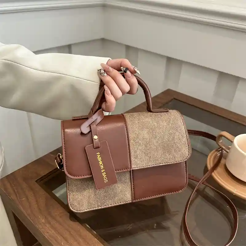 Women's Two-Tone Mini Square Handbag