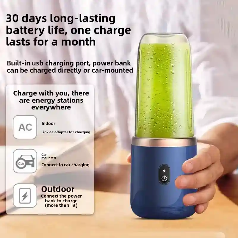 Portable USB Rechargeable Blender 400ml – 6 Blades