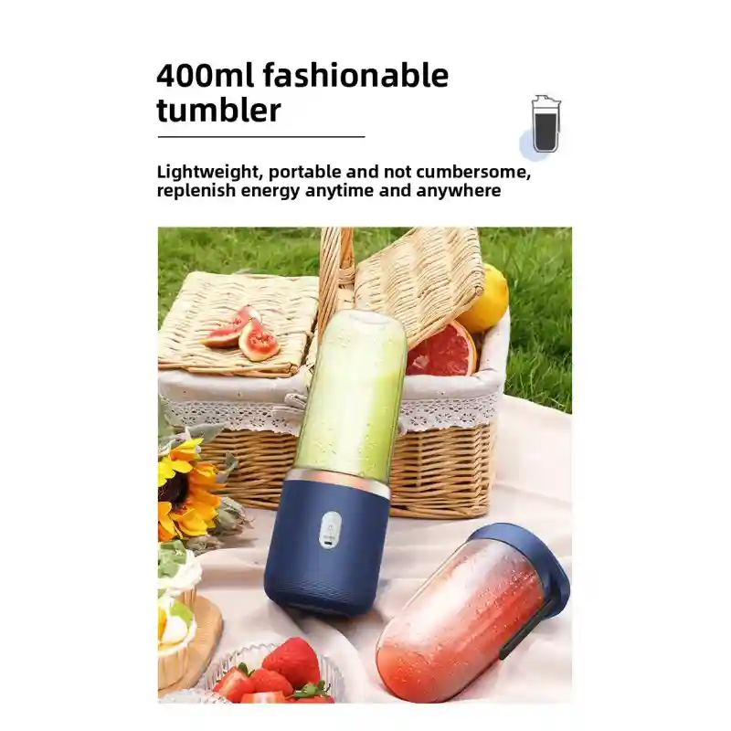 Portable USB Rechargeable Blender 400ml – 6 Blades