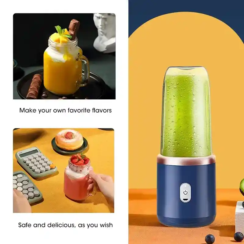 Portable USB Rechargeable Blender 400ml – 6 Blades