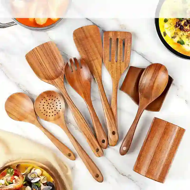 Acacia Wood Kitchen Utensil Set