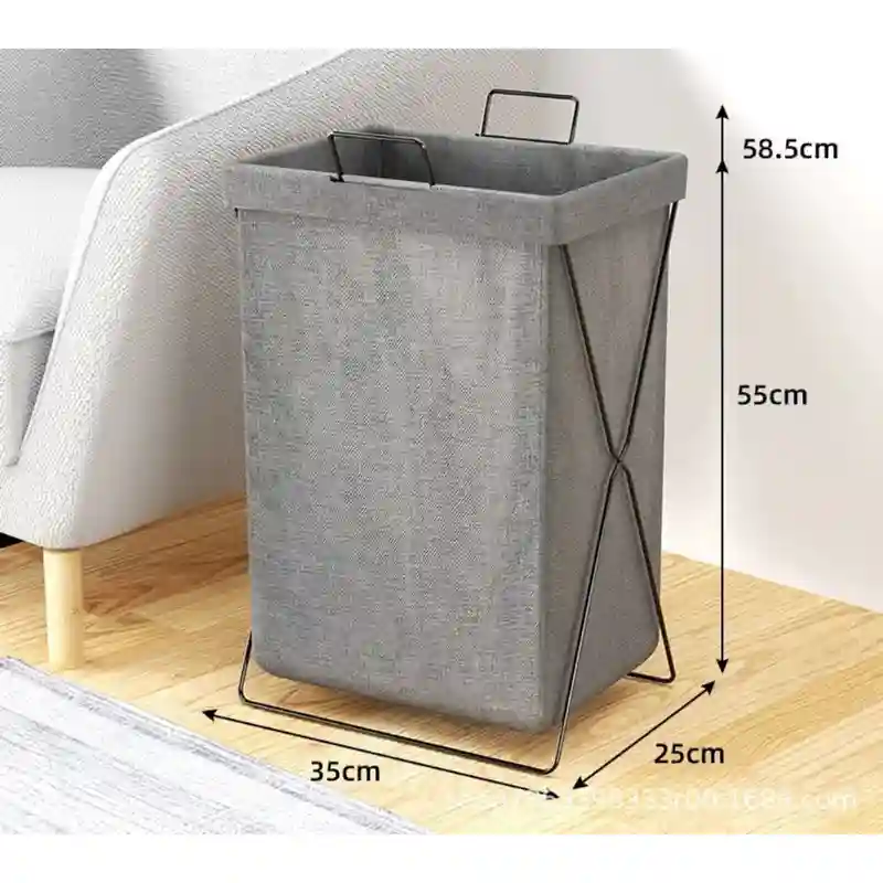Foldable Laundry Basket with Metal Stand
