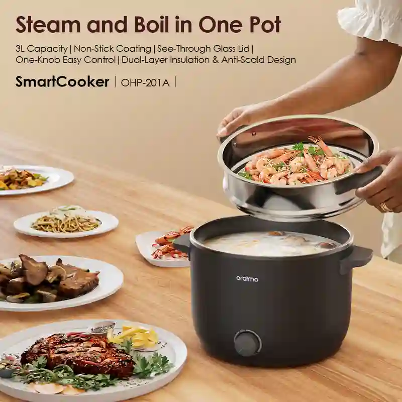 Oraimo SmartCooker 3L 1000W Electric Cooker OHP-201A