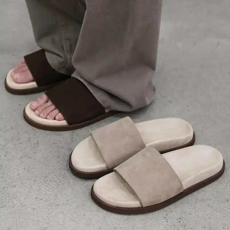 Men's Suede Slide Sandals