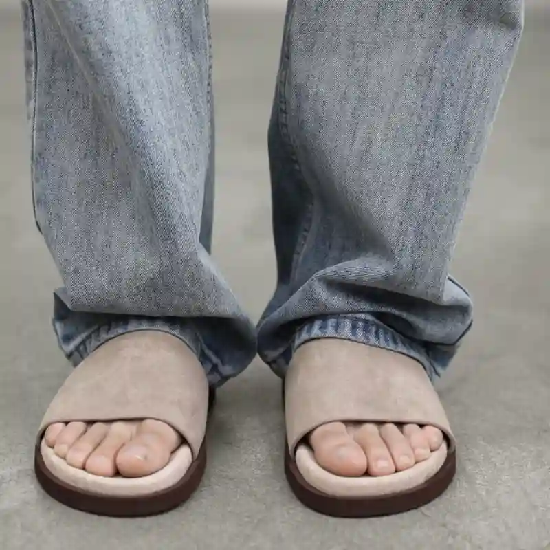 Men's Suede Slide Sandals