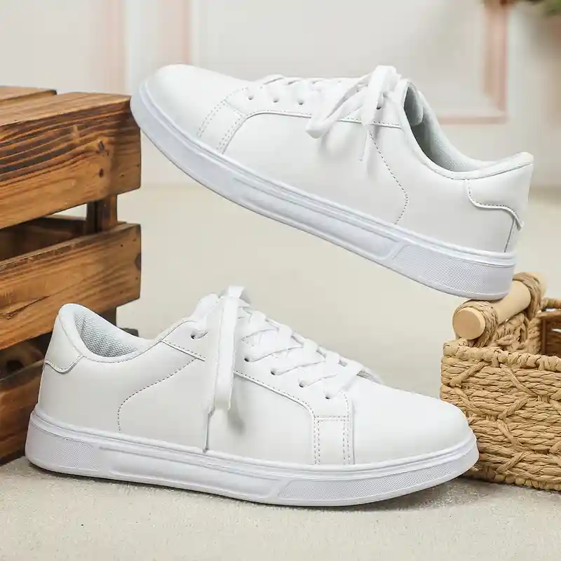Unisex PU Leather Low-Top Sneakers