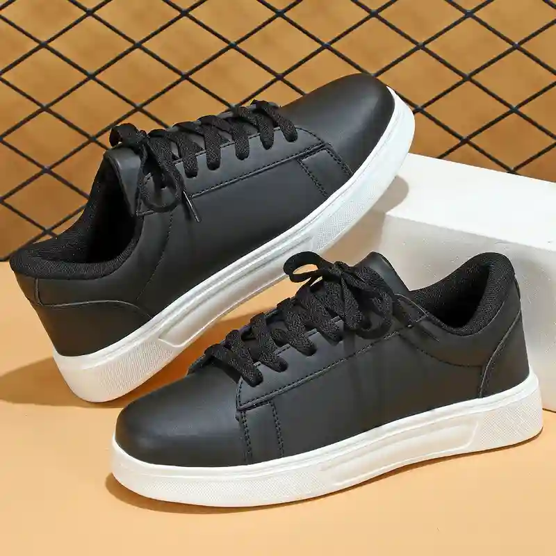 Unisex PU Leather Low-Top Sneakers