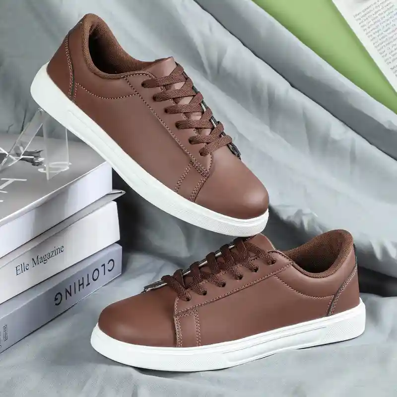 Unisex PU Leather Low-Top Sneakers