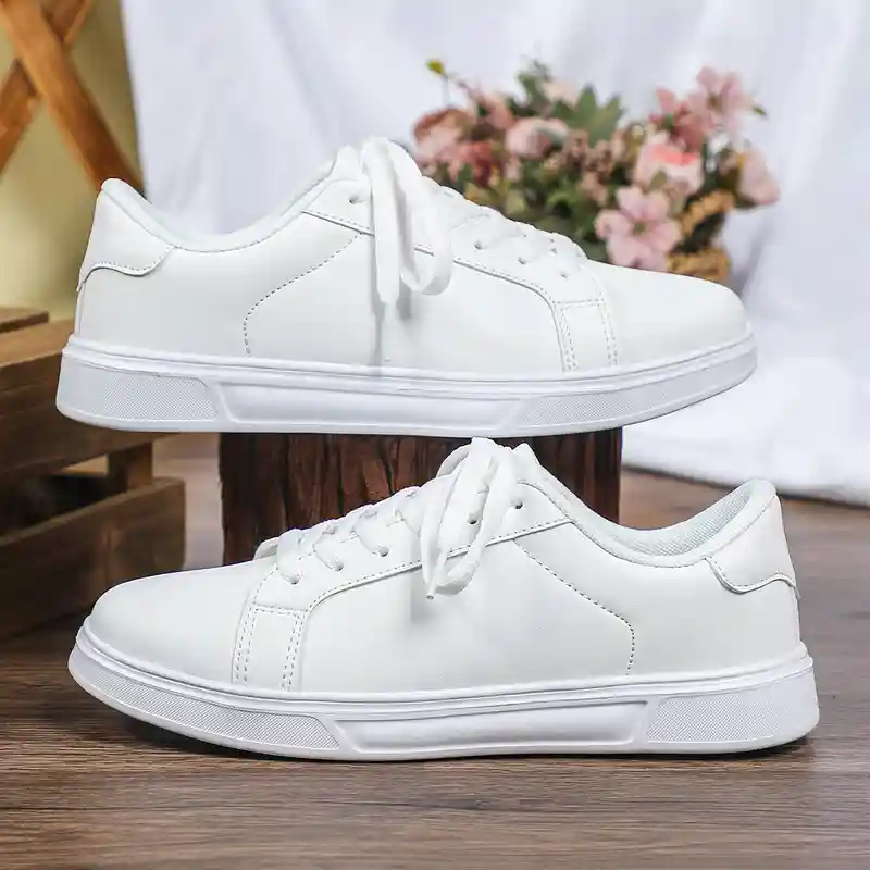 Unisex PU Leather Low-Top Sneakers