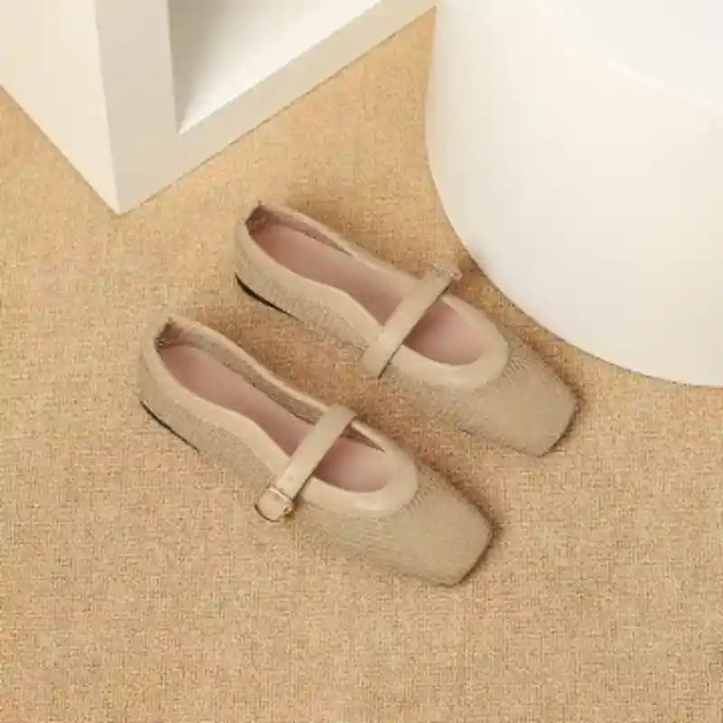 Women's Square-Toe Mesh Mary Jane Flats
