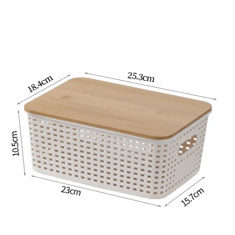Stackable Woven Plastic Storage Basket