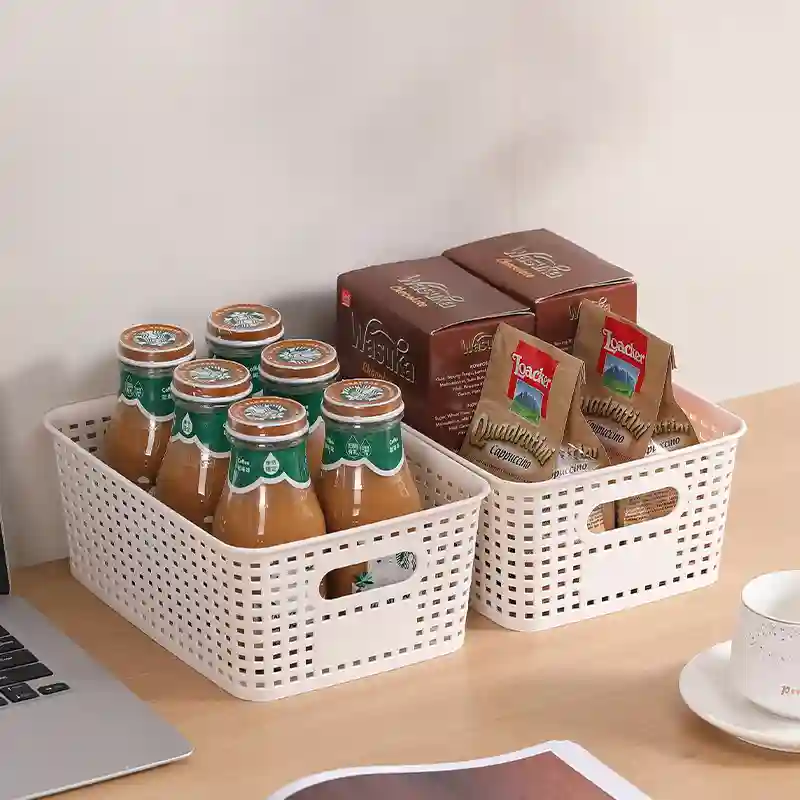 Stackable Woven Plastic Storage Basket