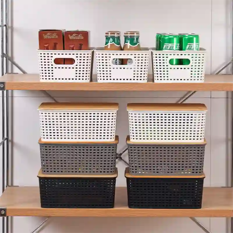 Stackable Woven Plastic Storage Basket