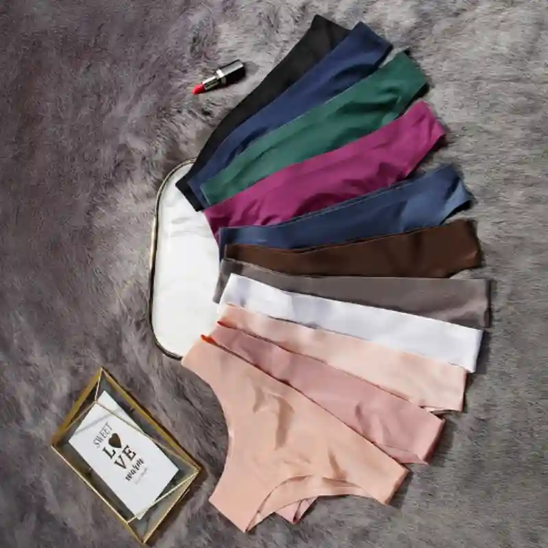 Women's Low-Waist Ice Silk Briefs with Cotton Gusset