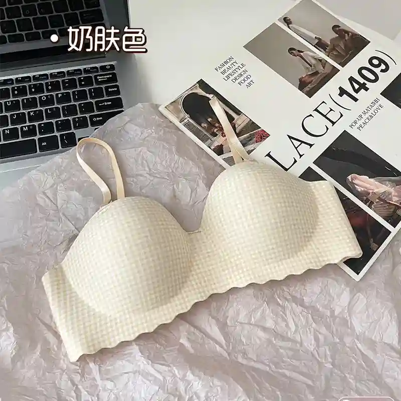Women's Plaid Wireless Push-Up Bra