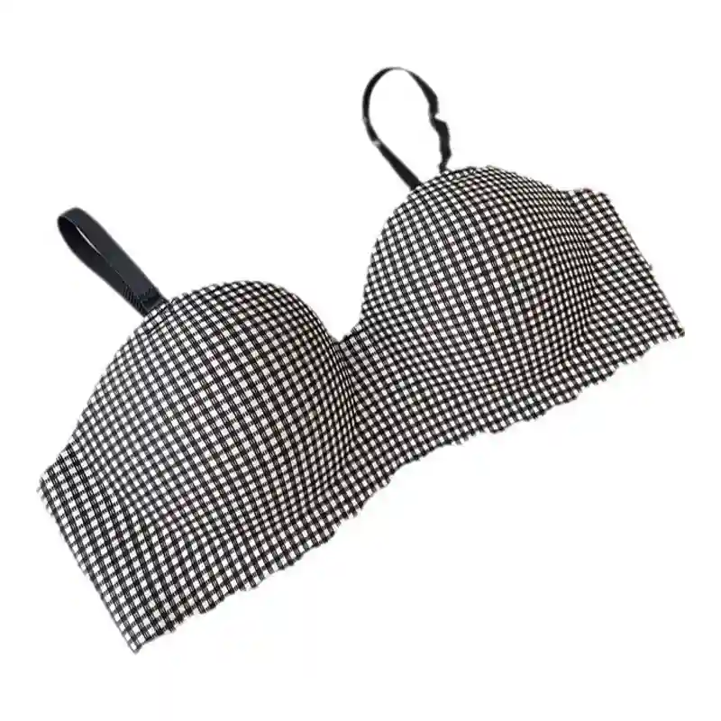 Women's Plaid Wireless Push-Up Bra
