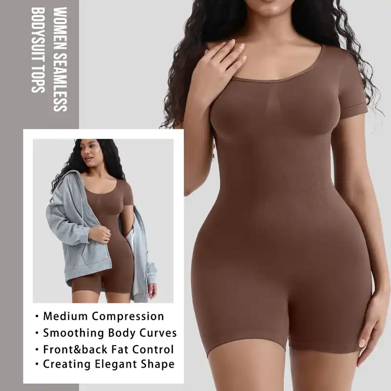 Women's Seamless Short-Sleeve Shaping Bodysuit