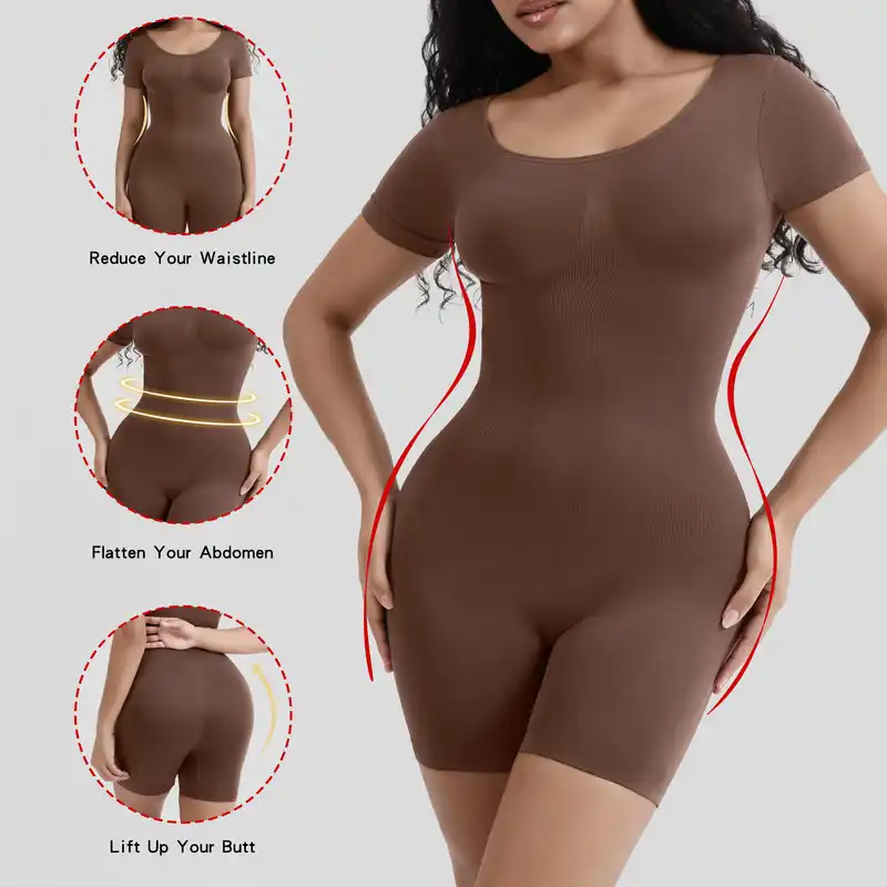 Women's Seamless Short-Sleeve Shaping Bodysuit