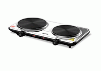 Decakila 2500W Double Burner Hot Plate| 5 Heat Settings, Stainless Steel Panel, Portable [KECC010M]